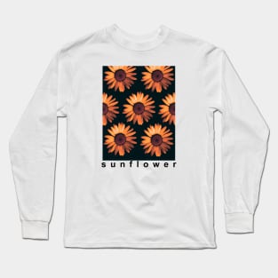 Sunflower lover pattern mask Long Sleeve T-Shirt